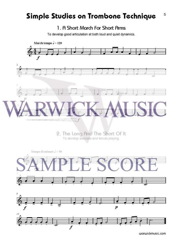Simple Studies on Trombone Technique Treble Clef